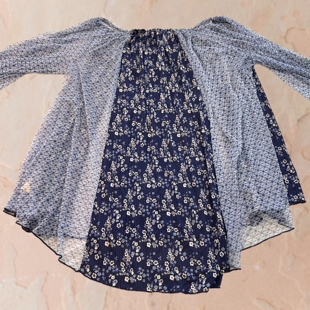 FREE PEOPLE Because I Love You OVERSIZED Flowy Contrast-Fabric Tunic Top NWT/Md - Picture 8 of 13